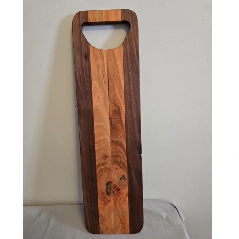 New Handmade Walnut and Cherry Wood Charcuterie Board